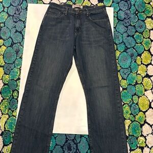Dark Wash Wrangler Relaxed Boot Cut  Leg Jeans 32x34
